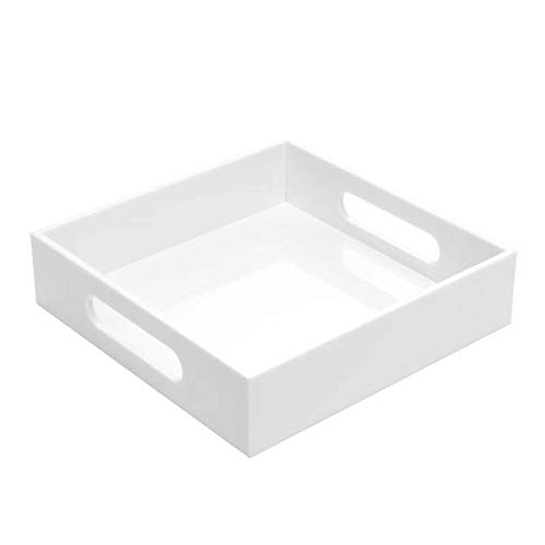 Amazon.com: KEVLANG White Sturdy Acrylic Tray with Handles-8x8